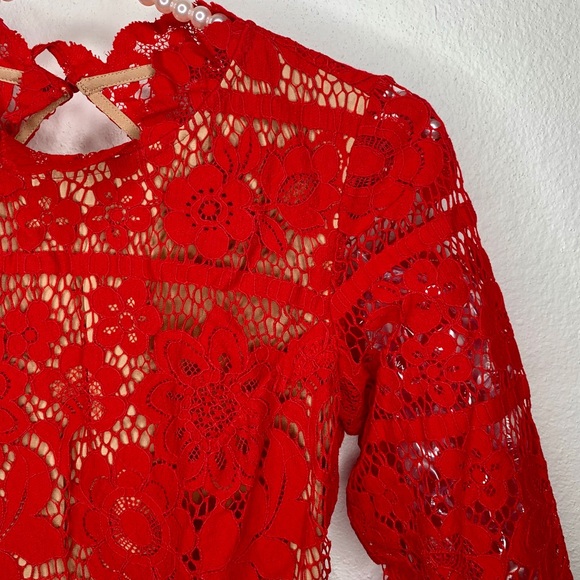 FOR LOVE AND LEMON red Rosetta lace dress - Picture 6 of 7